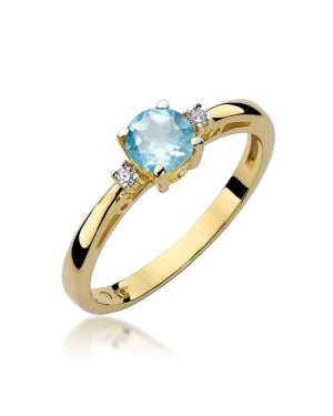 Złoty Pierścionek 14k z diamentem topaz 0,50ct