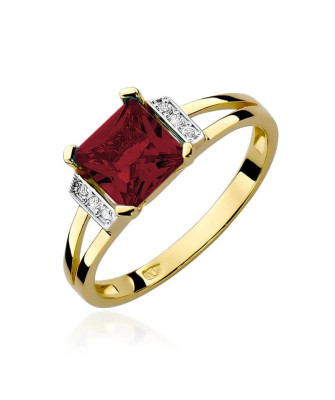 Złoty Pierścionek 14k z diamentem granat 1,30ct