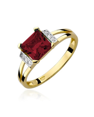 Złoty Pierścionek 14k z diamentem granat 1,30ct