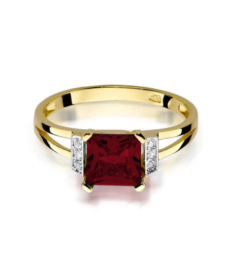 14k Gold Ring with Garnet Diamond 1.30ct