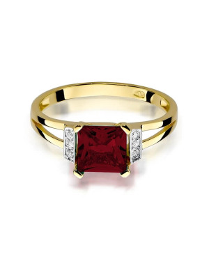 Złoty Pierścionek 14k z diamentem granat 1,30ct