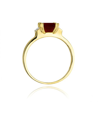 Złoty Pierścionek 14k z diamentem granat 1,30ct