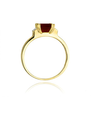Złoty Pierścionek 14k z diamentem granat 1,30ct
