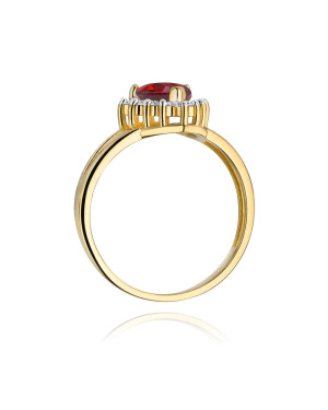 Złoty Pierścionek 14k z diamentem rubin 1,10ct