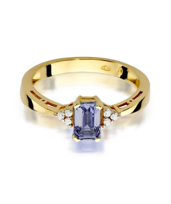 14k Gold Ring with Amethyst Diamond 0.50ct