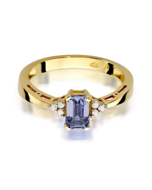 14k Gold Ring with Amethyst Diamond 0.50ct