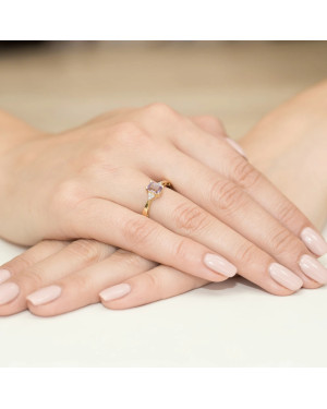 14k Gold Ring with Amethyst Diamond 0.50ct