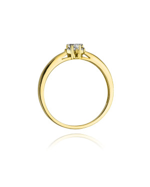 Złoty Pierścionek 14k z diamentem brylant 0,15ct