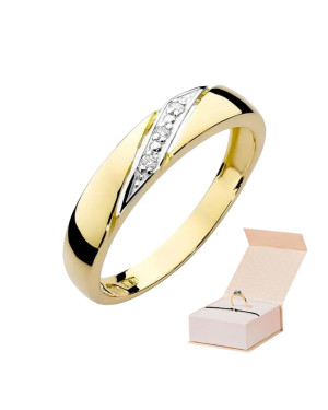 Złoty Pierścionek 14k z diamentem brylant 0,02ct
