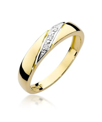 Złoty Pierścionek 14k z diamentem brylant 0,02ct