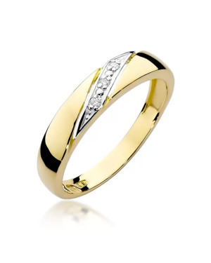 Złoty Pierścionek 14k z diamentem brylant 0,02ct