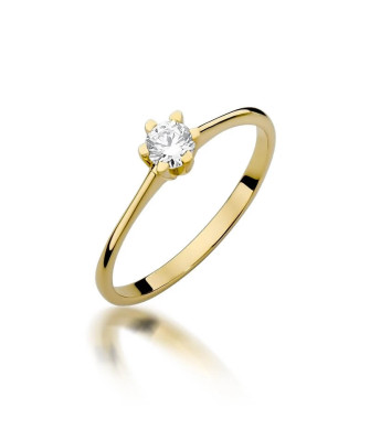Złoty Pierścionek 14k z diamentem brylant 0,23ct