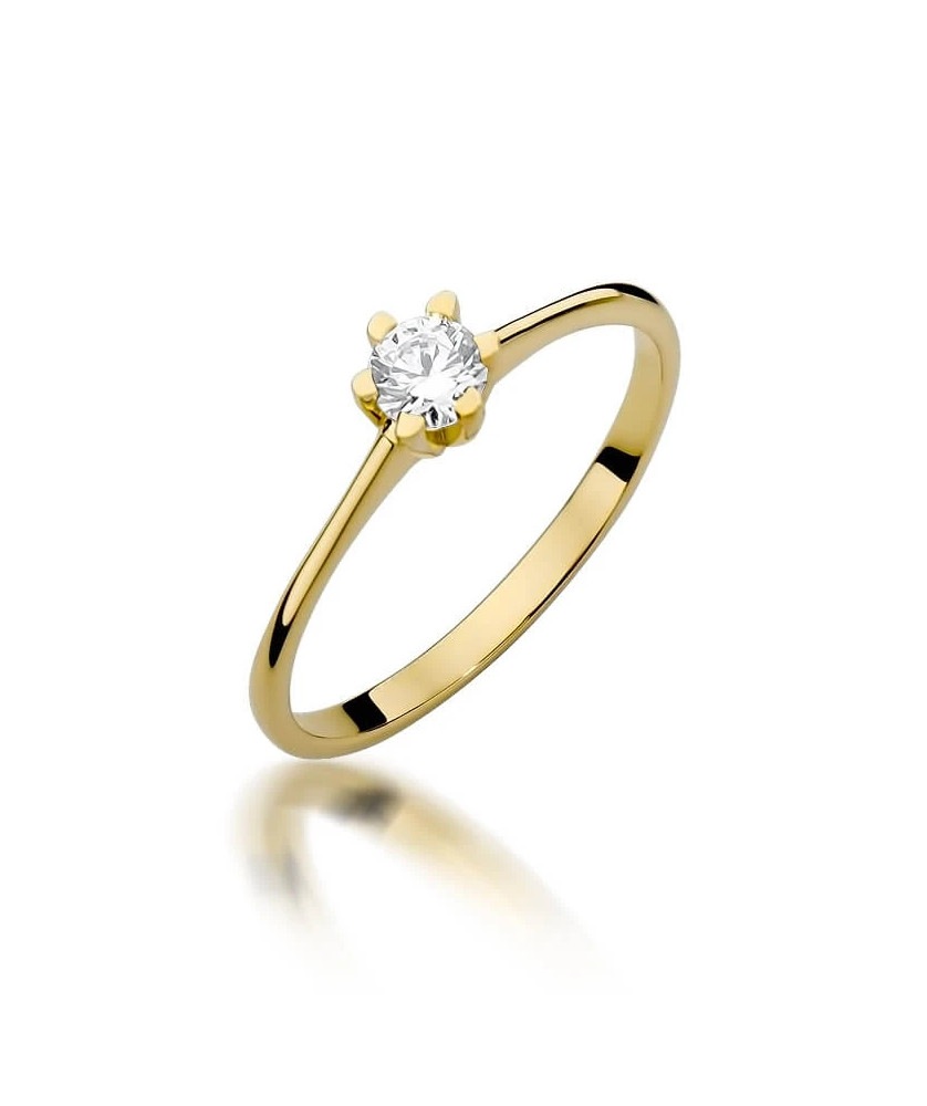 Złoty Pierścionek 14k z diamentem brylant 0,23ct