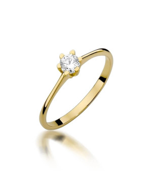 Złoty Pierścionek 14k z diamentem brylant 0,23ct