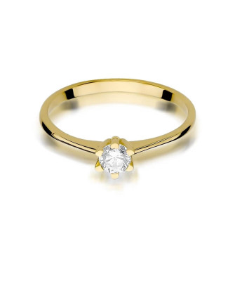 Złoty Pierścionek 14k z diamentem brylant 0,23ct
