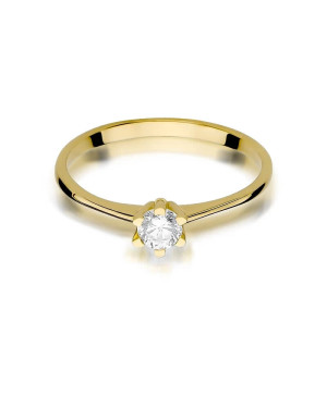 Złoty Pierścionek 14k z diamentem brylant 0,23ct