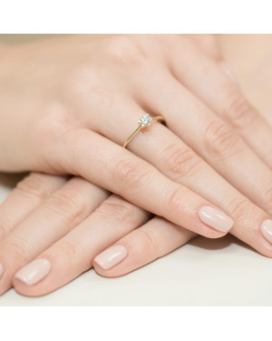 14k Gold Ring with 0.23ct Brilliant Diamond