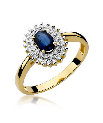 14k Gold Ring with 0.70ct Sapphire Diamond