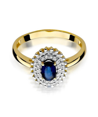 14k Gold Ring with 0.70ct Sapphire Diamond