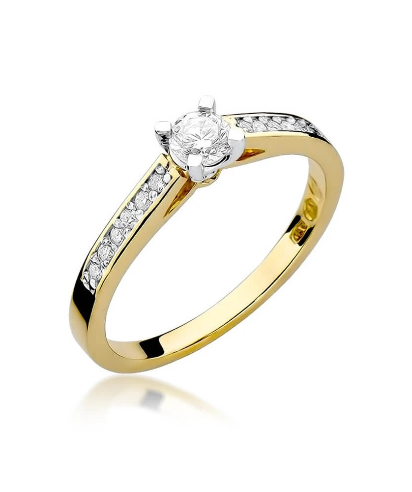 Złoty Pierścionek 14k z diamentem brylant 0,36ct