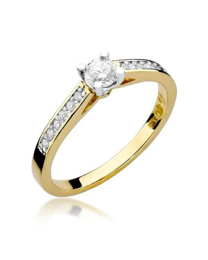 Złoty Pierścionek 14k z diamentem brylant 0,36ct