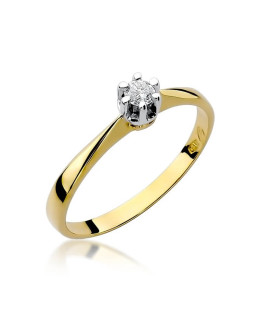 14k Gold Ring with 0.10ct Brilliant Diamond