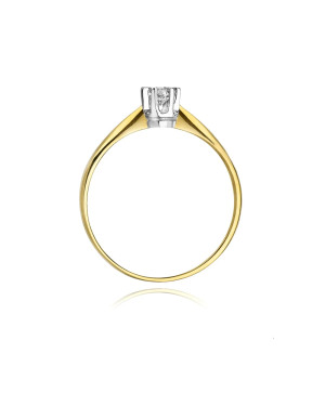Złoty Pierścionek 14k z diamentem brylant 0,10ct