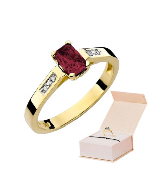 14k Gold Ring with Diamond Ruby 0.80ct