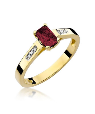 Złoty Pierścionek 14k z diamentem rubin 0,80ct