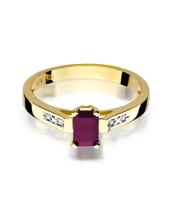 14k Gold Ring with Diamond Ruby 0.80ct