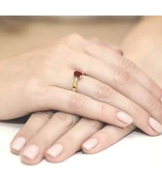 14k Gold Ring with Diamond Ruby 0.80ct