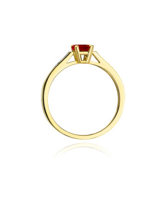 Złoty Pierścionek 14k z diamentem rubin 0,80ct