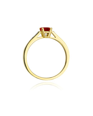 Złoty Pierścionek 14k z diamentem rubin 0,80ct