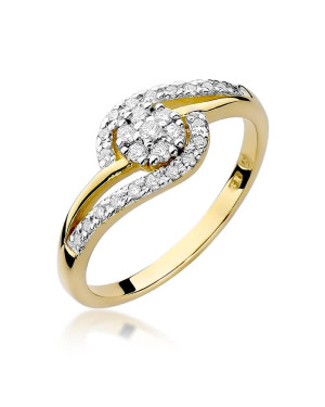 Złoty Pierścionek 14k z diamentem brylant 0,17ct