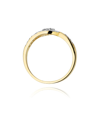 Złoty Pierścionek 14k z diamentem brylant 0,17ct