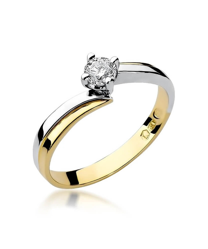 Złoty Pierścionek 14k z diamentem brylant 0,25ct