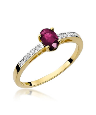 Złoty Pierścionek 14k z diamentem rubin 0,60ct
