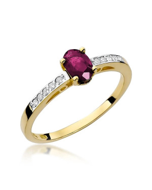 Złoty Pierścionek 14k z diamentem rubin 0,60ct