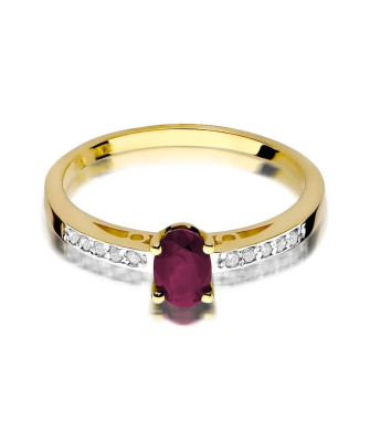 14k Gold Ring with Diamond Ruby 0.60ct