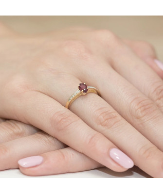 14k Gold Ring with Diamond Ruby 0.60ct