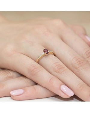 Złoty Pierścionek 14k z diamentem rubin 0,60ct