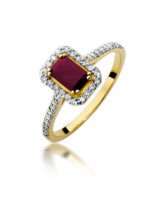 Złoty Pierścionek 14k z diamentem rubin 0,80ct