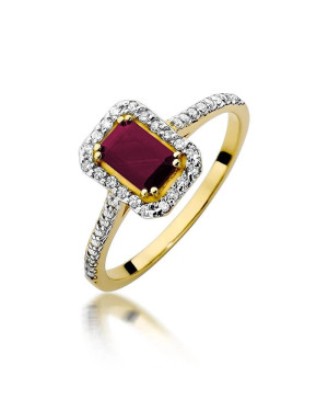 Złoty Pierścionek 14k z diamentem rubin 0,80ct