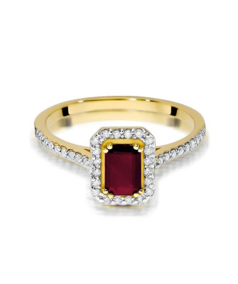 Złoty Pierścionek 14k z diamentem rubin 0,80ct