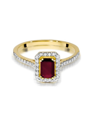Złoty Pierścionek 14k z diamentem rubin 0,80ct
