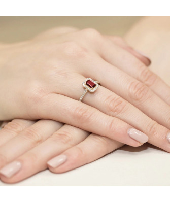 14k Gold Ring with Diamond Ruby 0.80ct