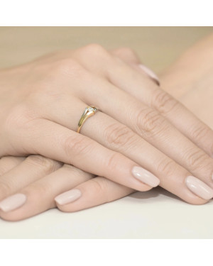 14k Gold Ring with 0.10ct Brilliant Diamond