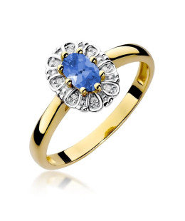 14k Gold Ring with Tanzanite Diamond 0.40ct