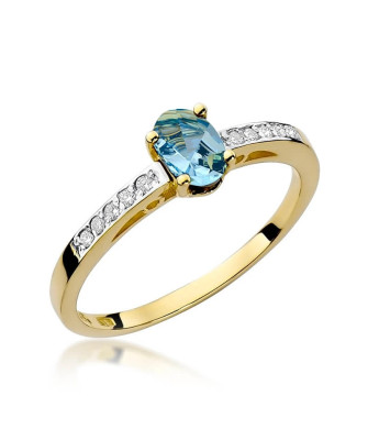 Złoty Pierścionek 14k z diamentem topaz 0,50ct