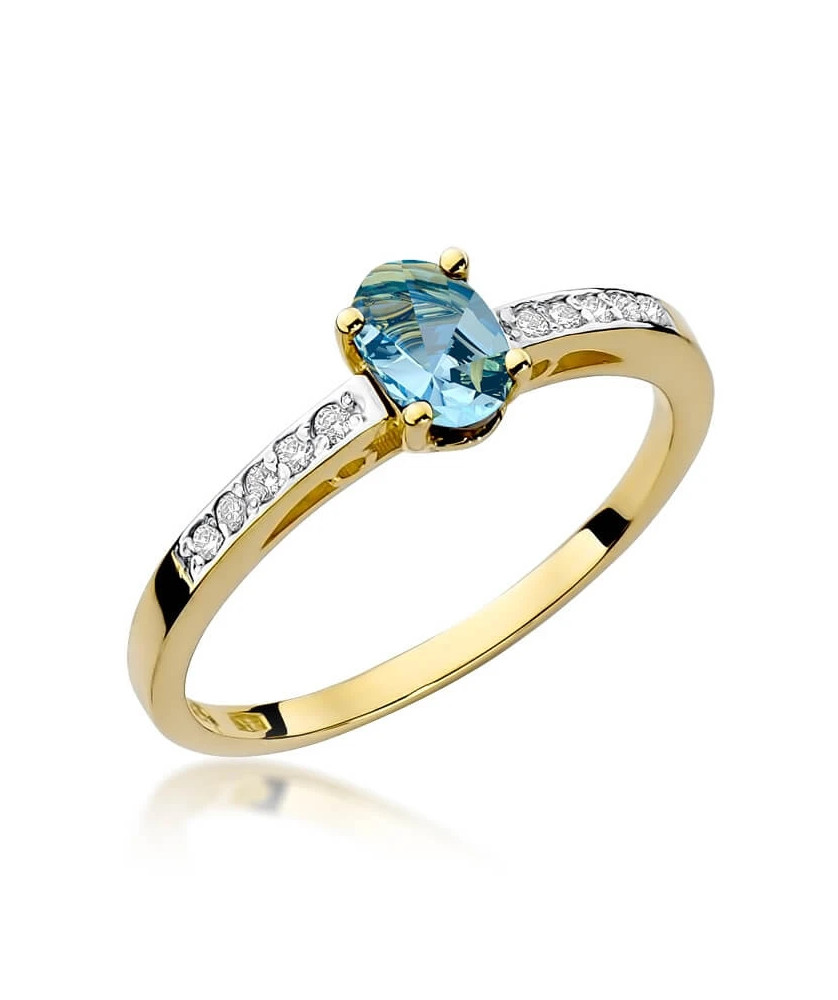 Złoty Pierścionek 14k z diamentem topaz 0,50ct